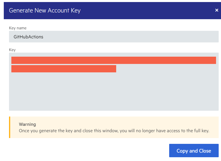 NuGet Keys页面